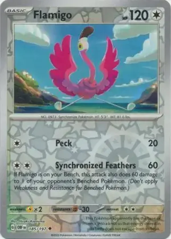 Obsidian Flames  185/197 Flamigo Rev Holo