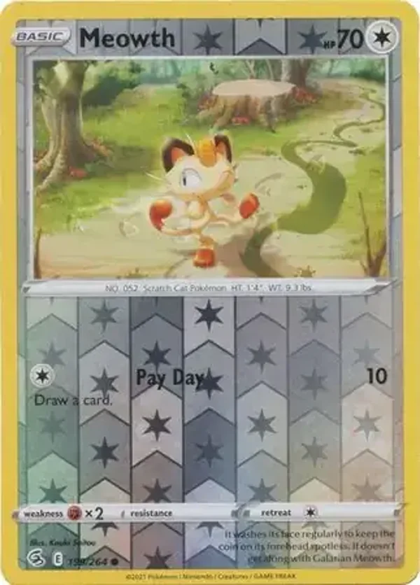 Fusion Strike  199/264 Meowth Rev Holo