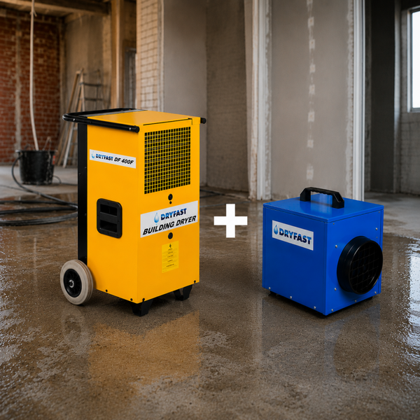 WEEK Combinatie Deal! DF 400F Vocht-Bouwdroger + DFE 25 Elektrische Bouwkachel