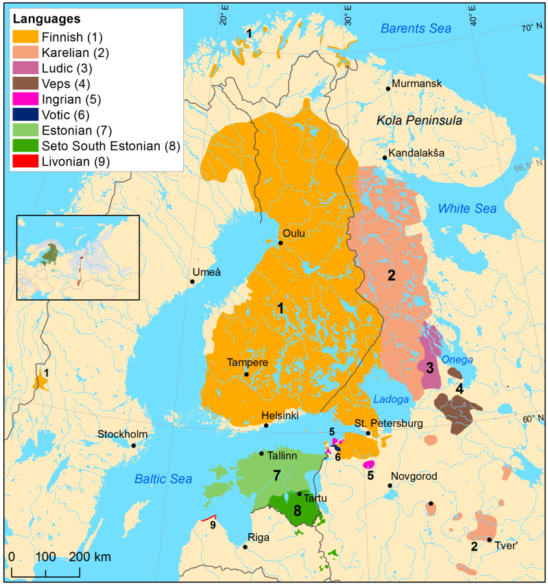 A detailed map of the Finnic languages