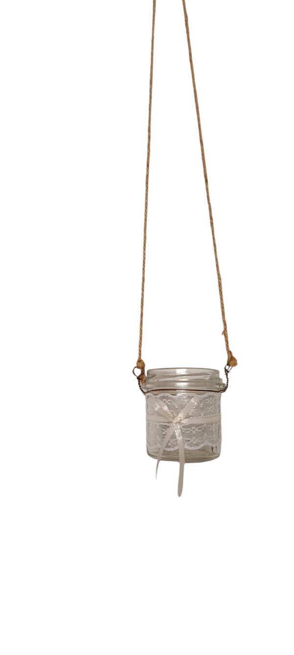 Windlicht mit Schleife zum aufhängen