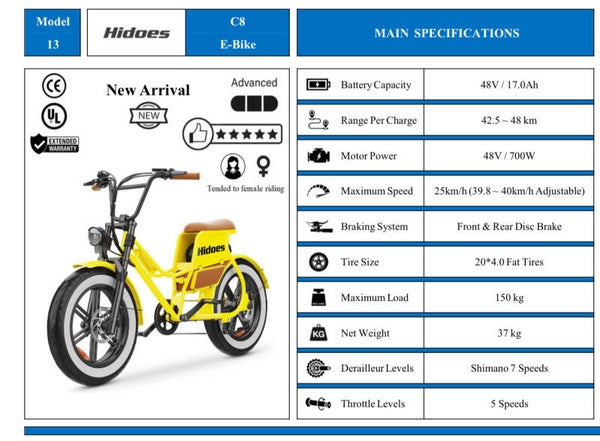 Hidoes e-bike c8