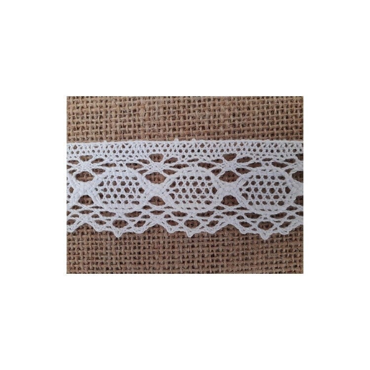 Dentelle coton 35mm blanc