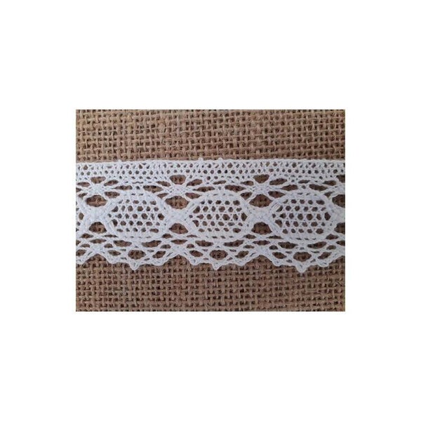 Dentelle coton 35mm blanc