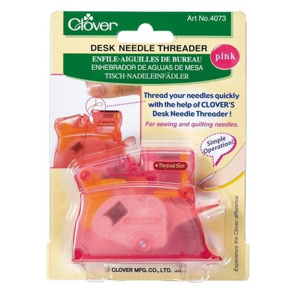 Enfile-aiguilles de bureau rose Clover