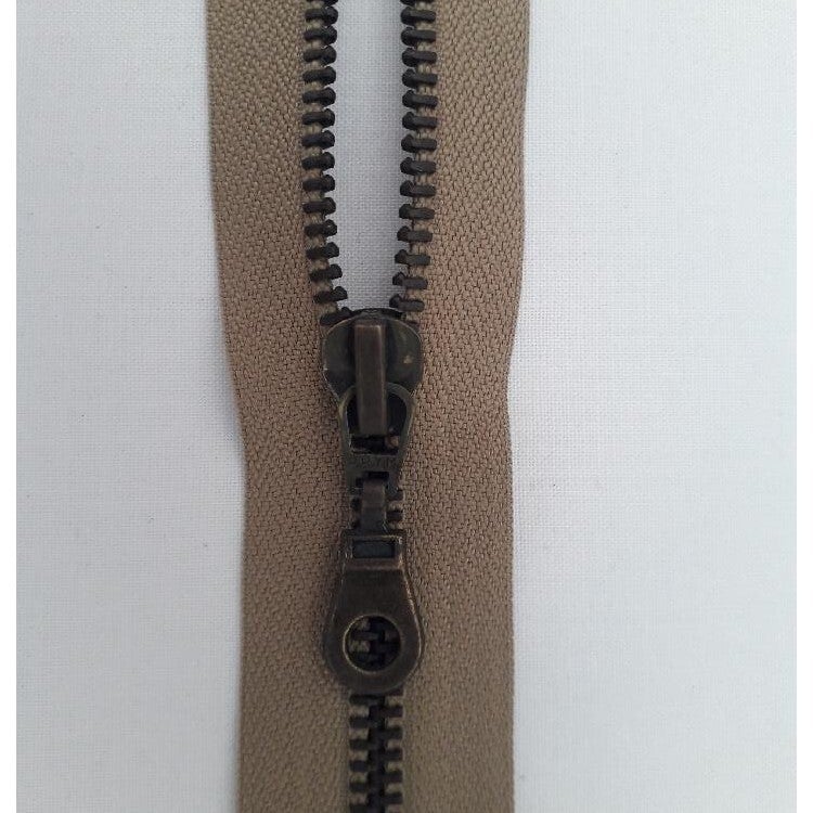 Fermeture eclair separable metal 35cm beige