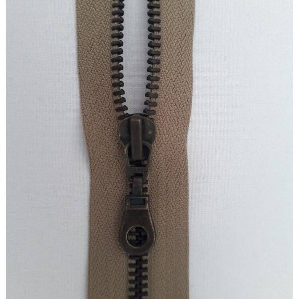 Fermeture eclair separable metal 35cm beige