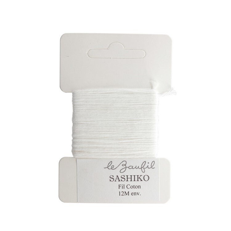 Fil a sashiko Lebaufil 12m blanc