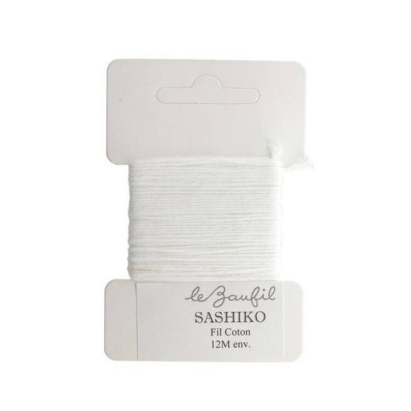 Fil a sashiko Lebaufil 12m blanc