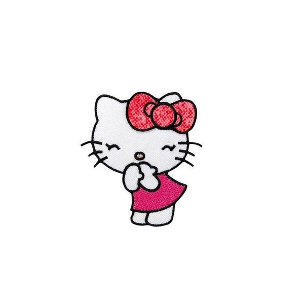 Motif brode Hello Kitty en robe rose