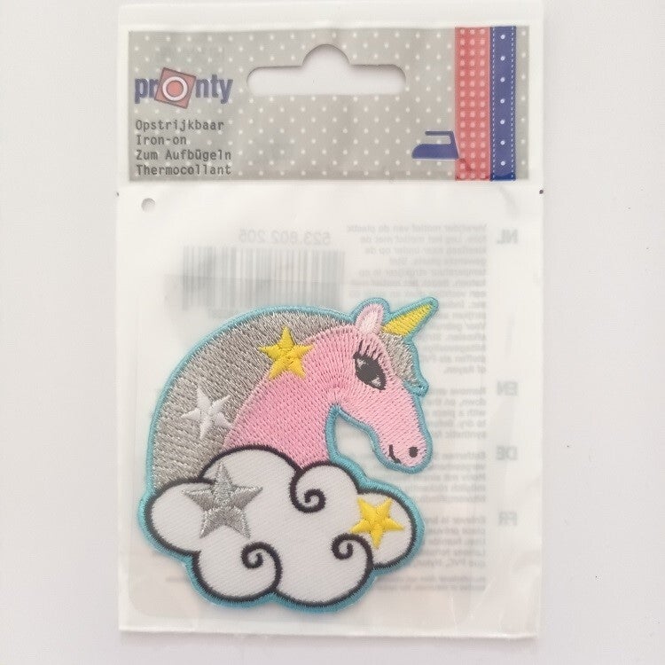 Thermocollant tete de licorne et nuage