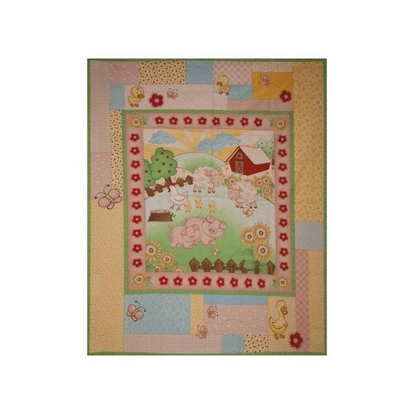 Tissu patchwork panneau à coudre animaux de la campagne