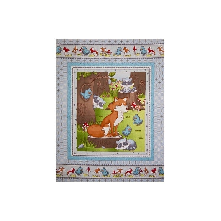Tissu patchwork panneau à coudre animaux de la foret
