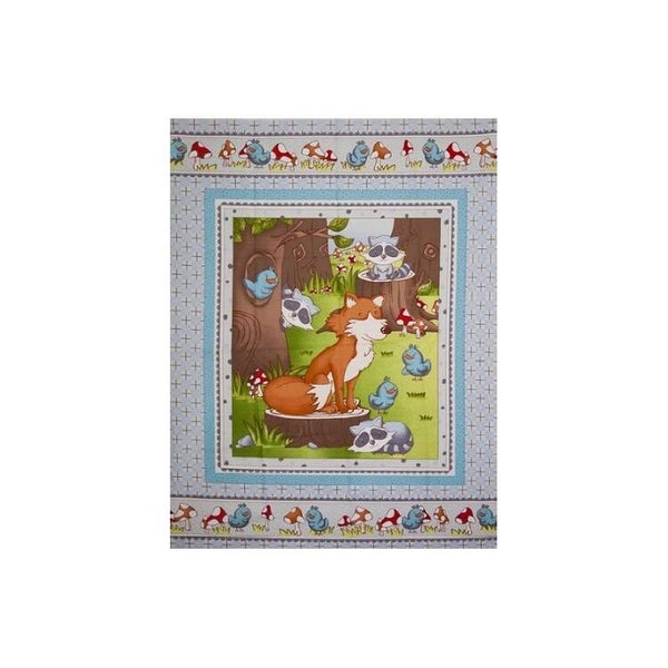 Tissu patchwork panneau à coudre animaux de la foret