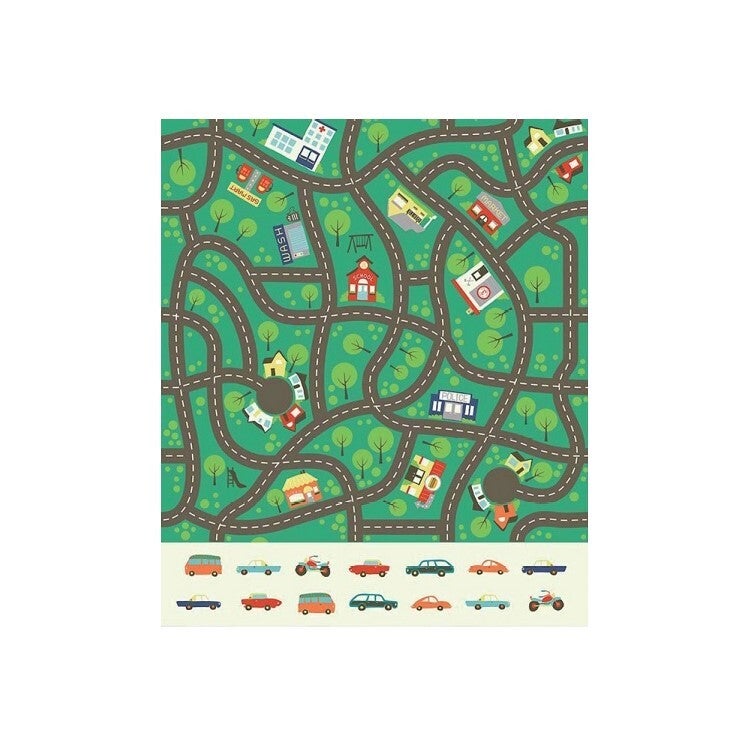 Tissu patchwork panneau a coudre tapis de jeu et voitures