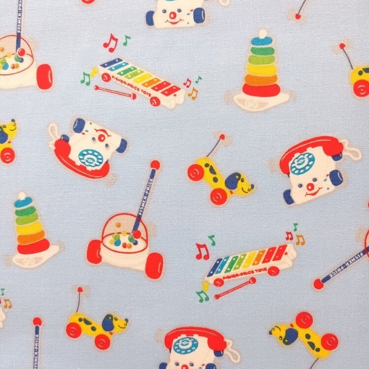 Tissu patchwork jouets bebes Fisher Price