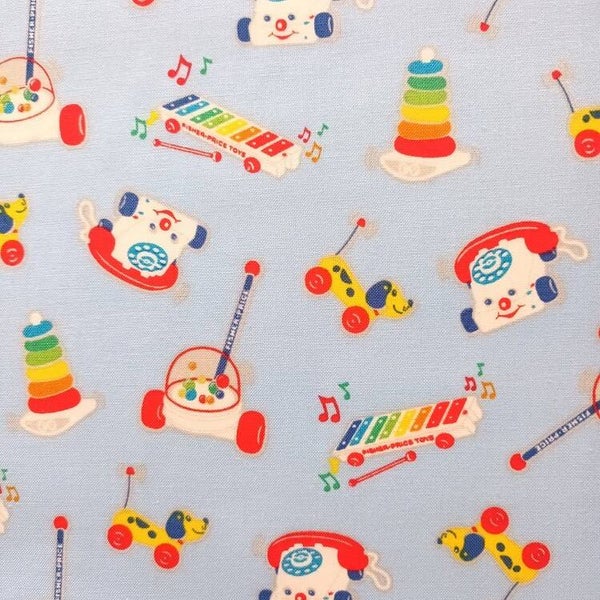 Tissu patchwork jouets bebes Fisher Price