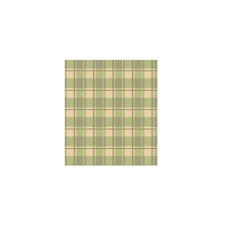 Tissu patchwork carreaux vert et beige Vero's World