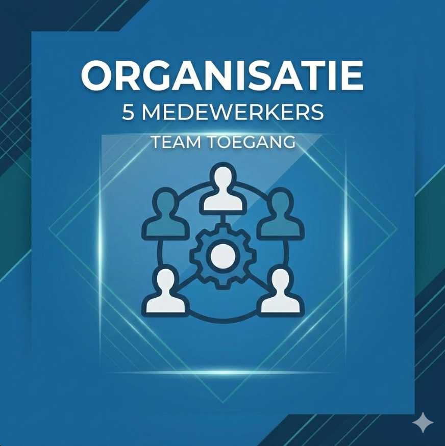 Organisatie account voor toegang voor (max) 5 medewerkers