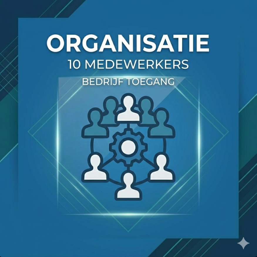 Organisatie account voor toegang voor (max) 10 medewerkers