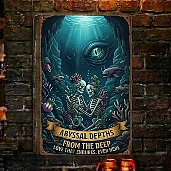 Abyssal Depths Metaal Bord - Skeletten Eeuwige Liefde