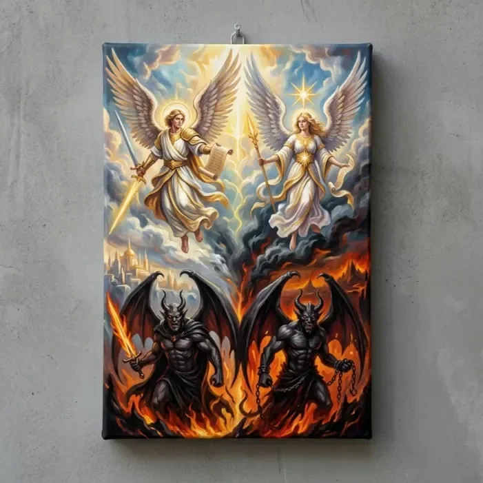 Gothic Canvas Schilderij Engelen en Demonen