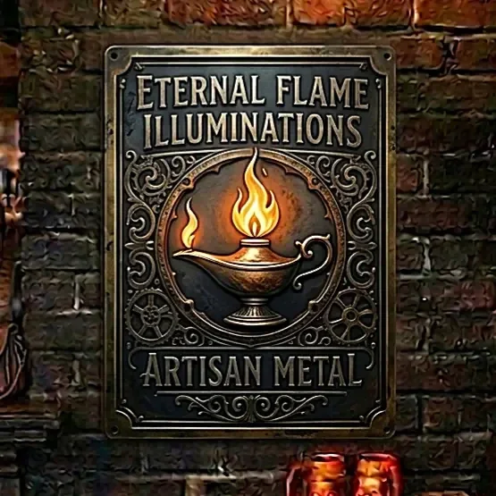 Gothic Metaal Bord – Eternal Flame Illuminations