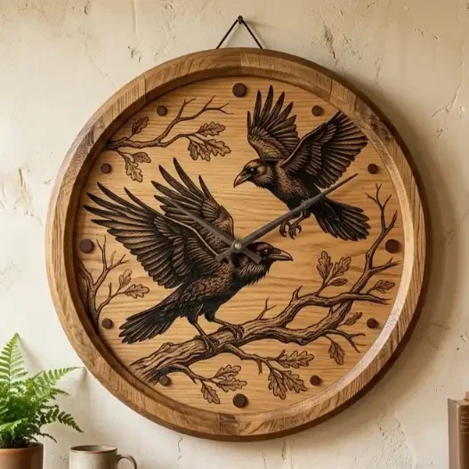Houten Wandklok Raven – 30cm