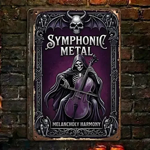 Symphonic Metal Wandbord - Schedel Cello (Exclusief)