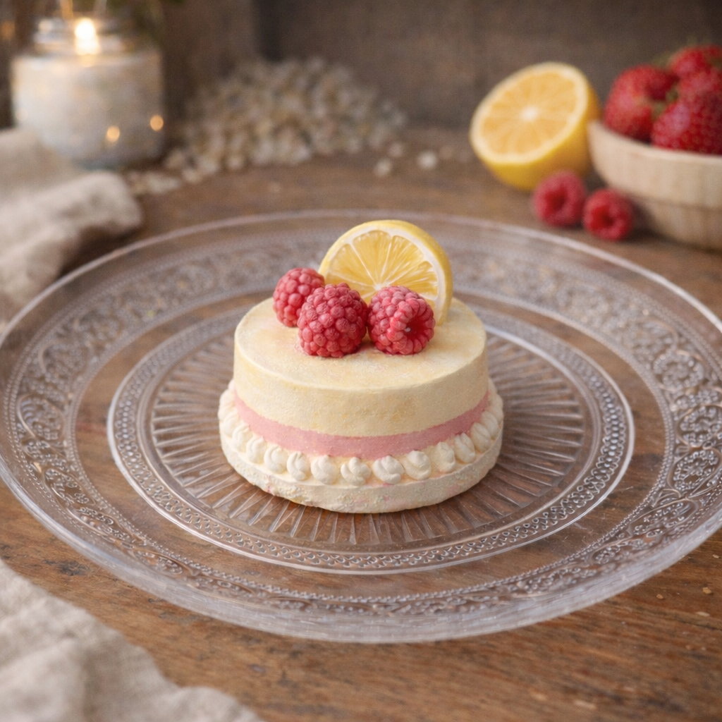 Entremet framboise citron
