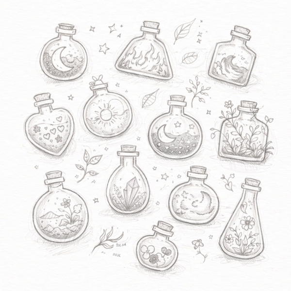 Les Elixirs enchantés - En cours de préparation à l'atelier