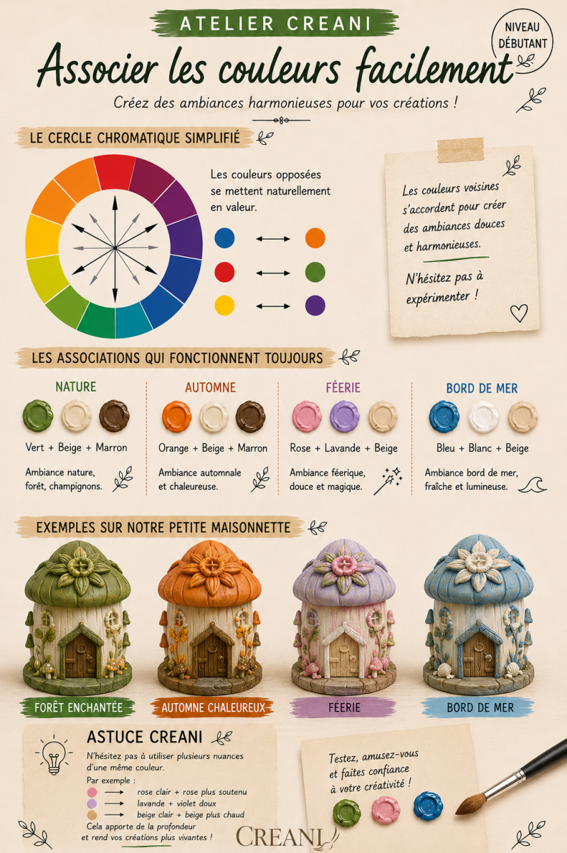 Guide d’association des couleurs pour peindre figurines et créations décoratives.