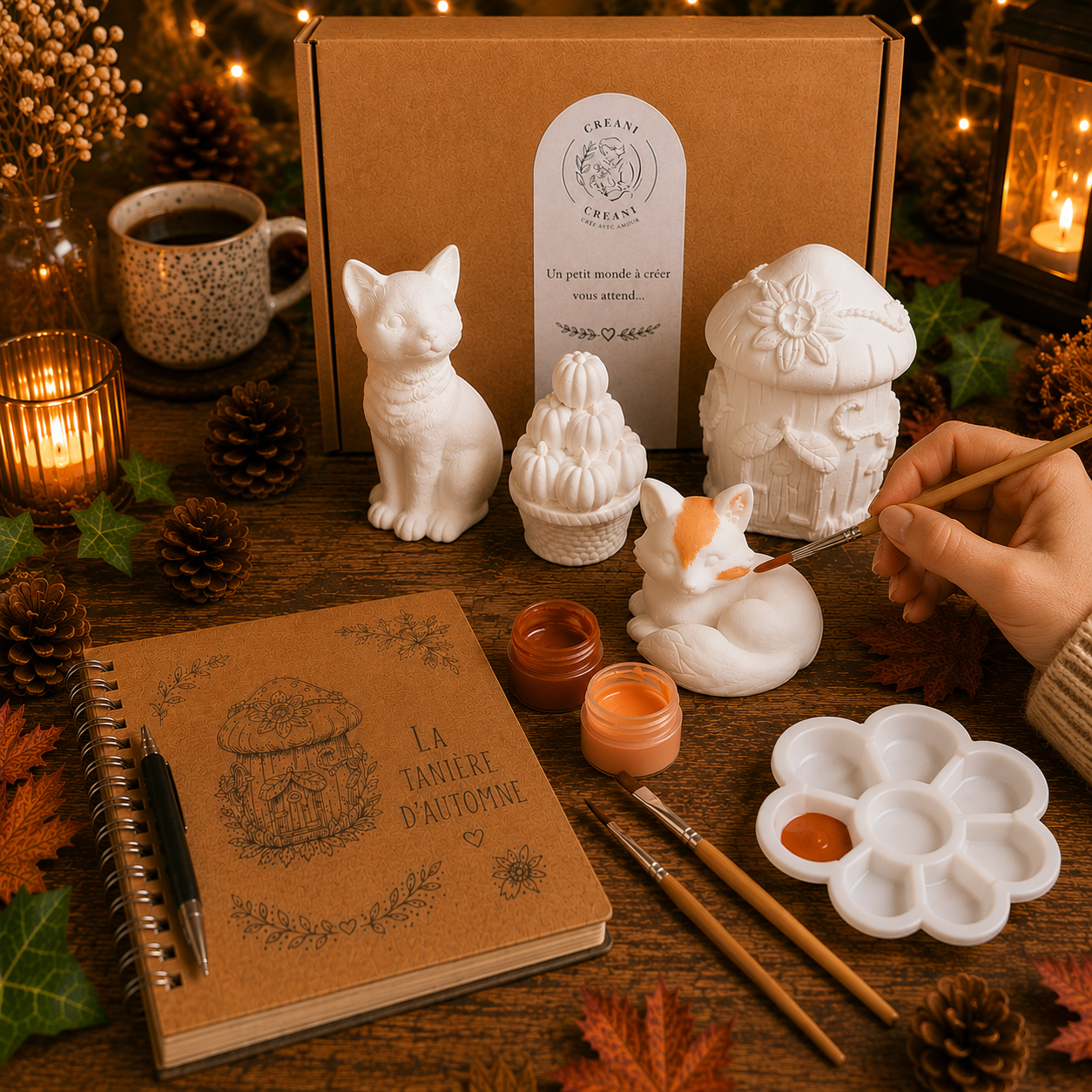 Coffret créatif prêt à peindre – La tanière d’automne