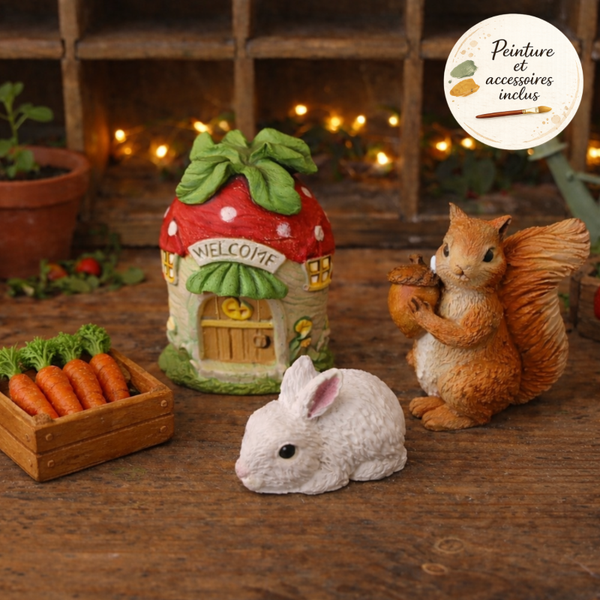 Coffret créatif prêt à peindre – Le potager des petits animaux