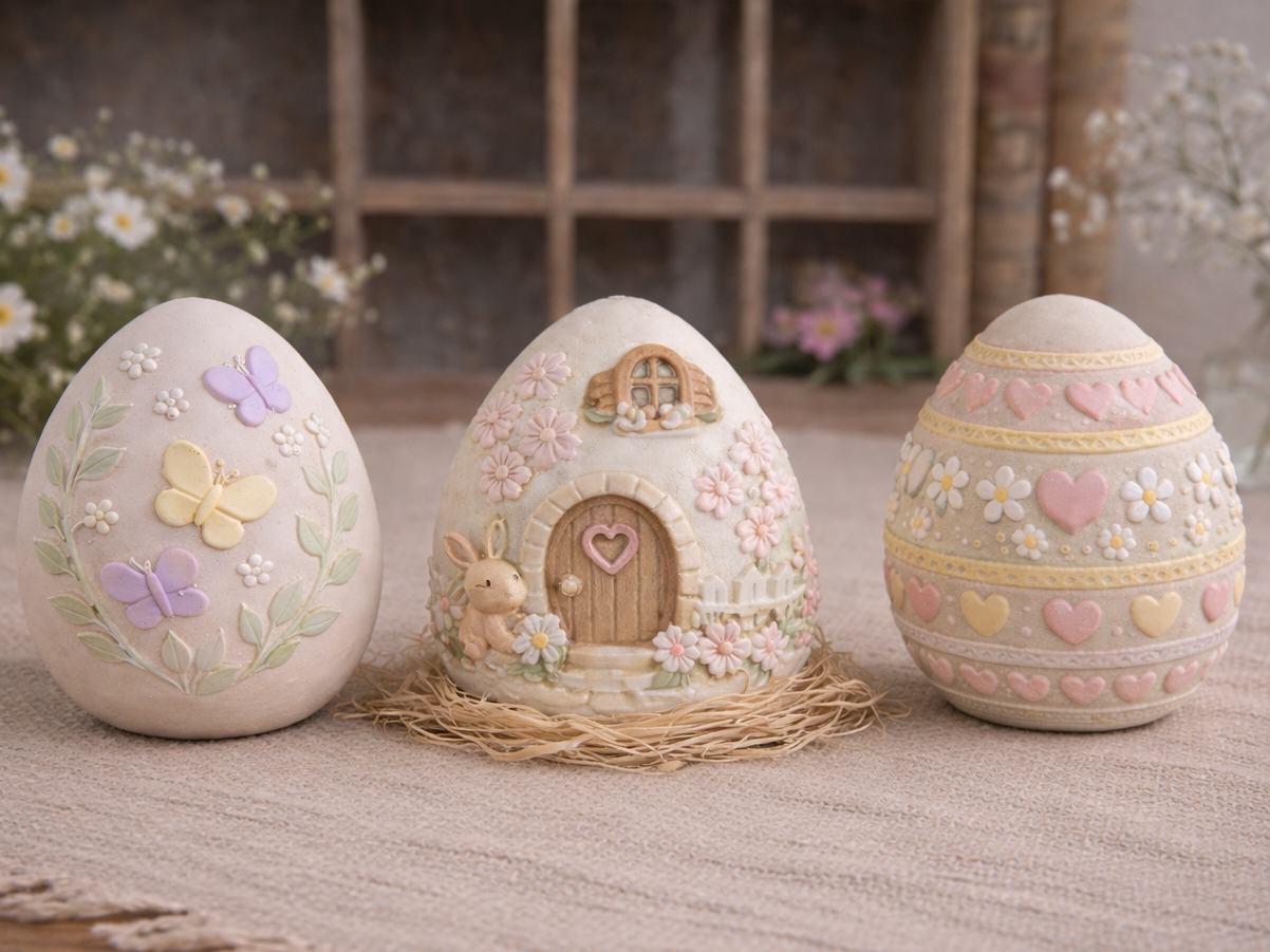 Trio de Pâques – Figurines à peindre en plâtre