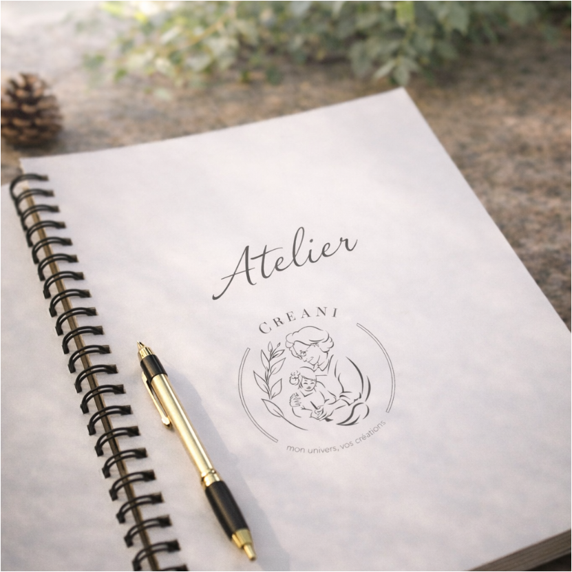 Logo Atelier Créani, marque de figurines en plâtre à peindre et loisirs créatifs artisanaux