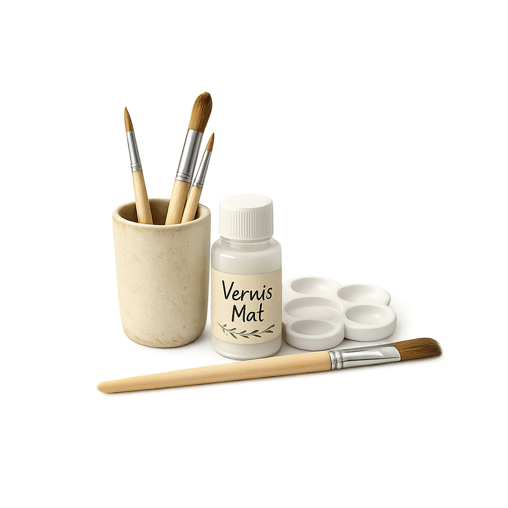 Accessoires de peinture avec pinceaux et vernis pour figurines en plâtre, matériel créatif pour finitions et personnalisation