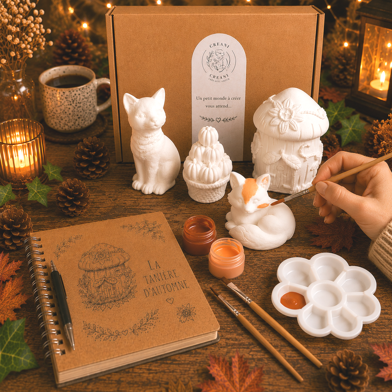 Coffret créatif prêt à peindre – La tanière d’automne