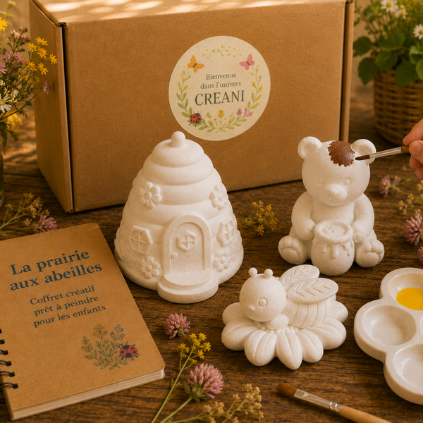 Coffret créatif prêt à peindre – La Prairie aux abeilles