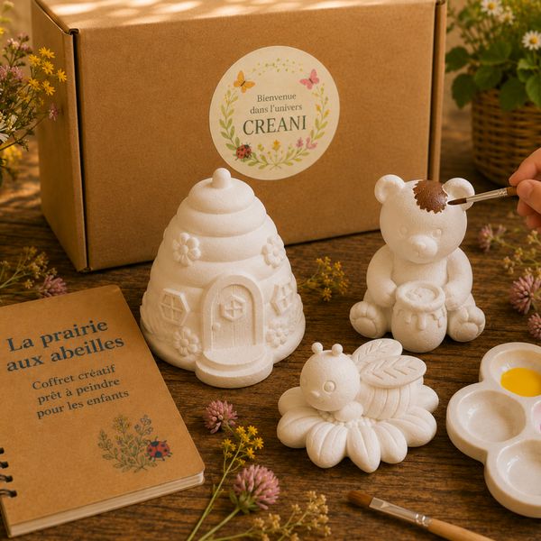 Coffret créatif prêt à peindre – La Prairie aux abeilles