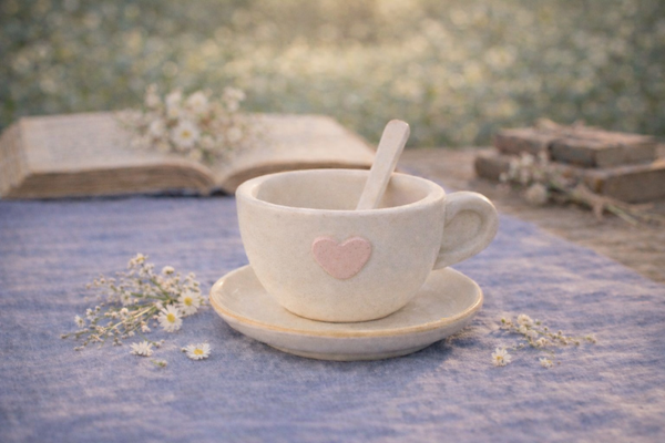 Trio tasse, soucoupe et cuillère