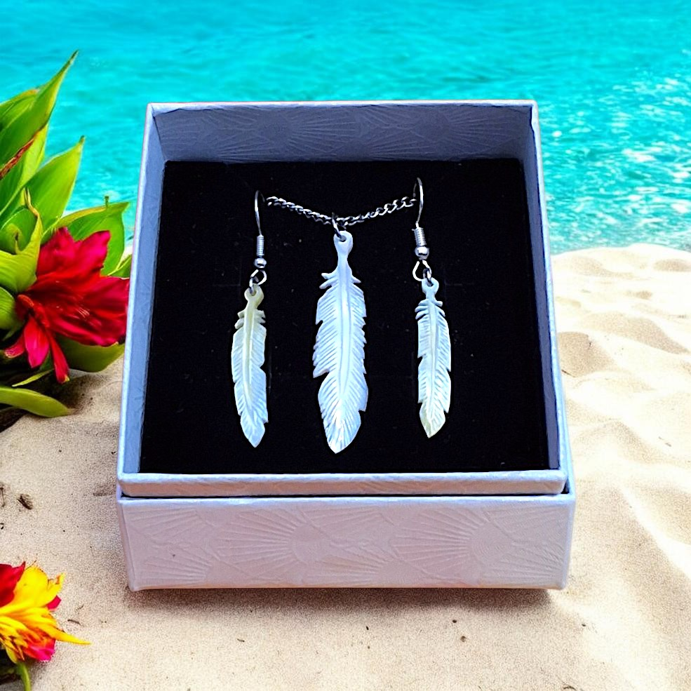 Feather set ( pearl shell )
