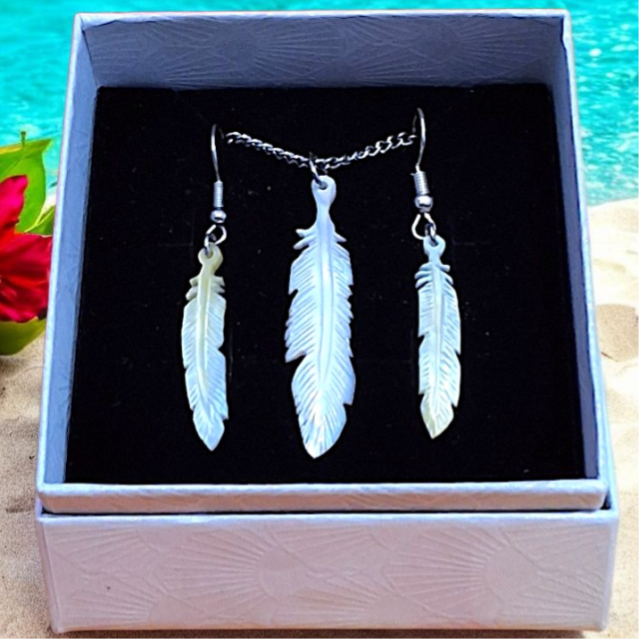 Feather set ( pearl shell )