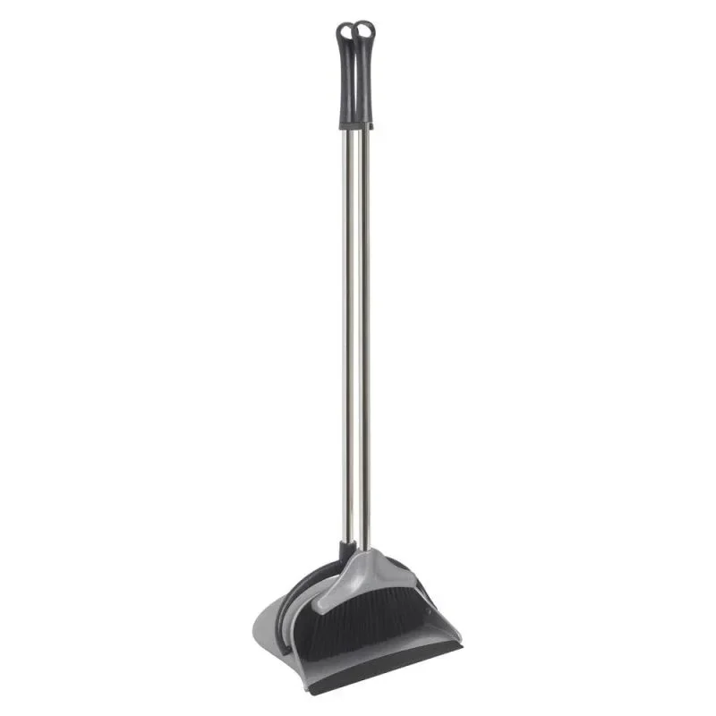 Apex Duck Stoffer & Blik met Lange Steel - Chroom/Grijs