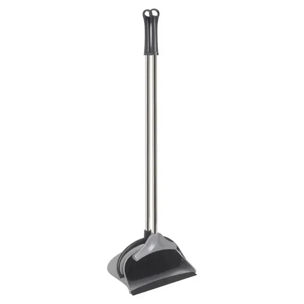 Apex Duck Stoffer & Blik met Lange Steel - Chroom/Grijs