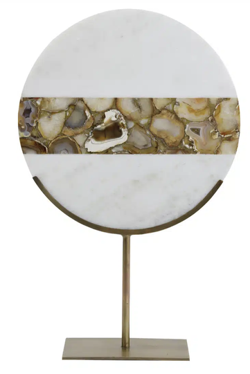 Ornament Agaat/Marmer op gouden standaard