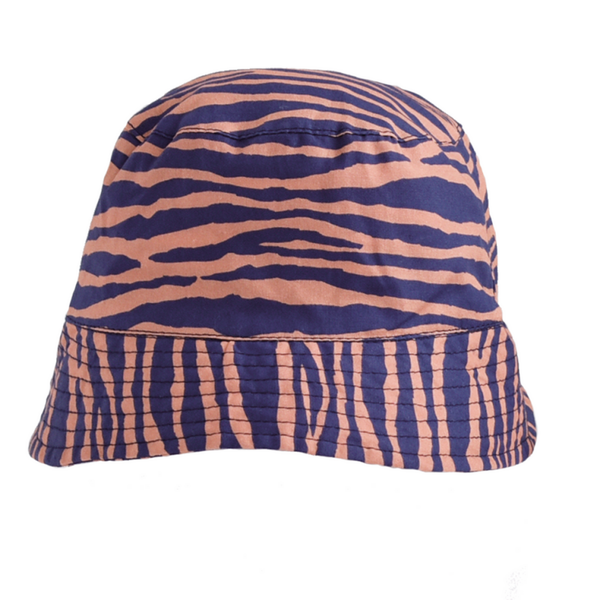 Zonnehoedje blauw oranje zebra