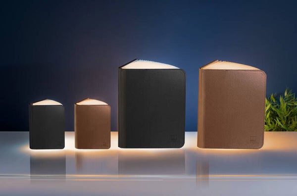 BOOK LIGHT small, brown leather