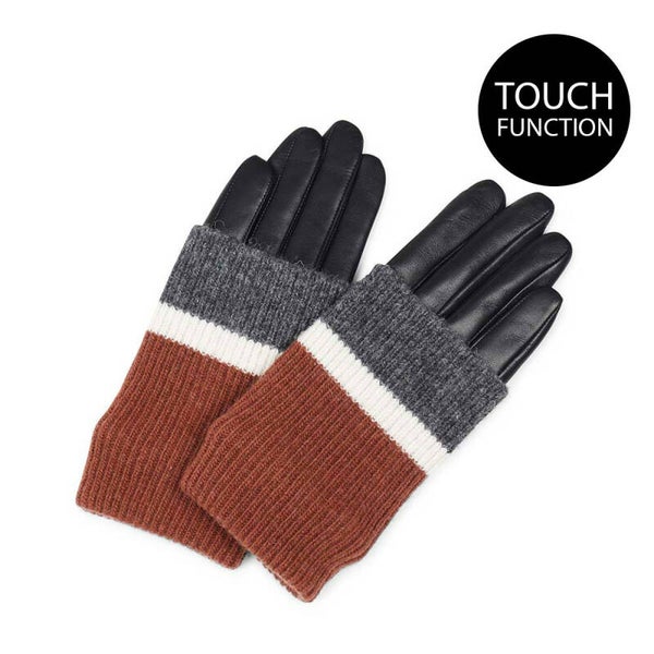 GLOVE black w. chestnut, offwhite, grey
