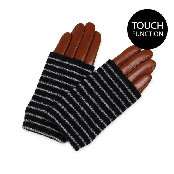 GLOVE chestnut w/black +grey stripes